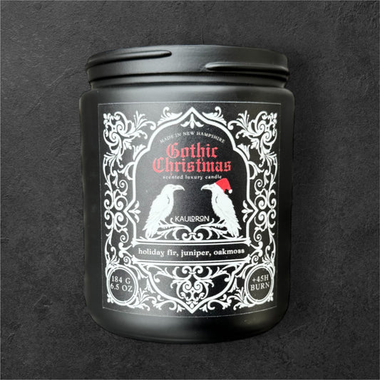 Gothic Christmas Wooden Wick Candle