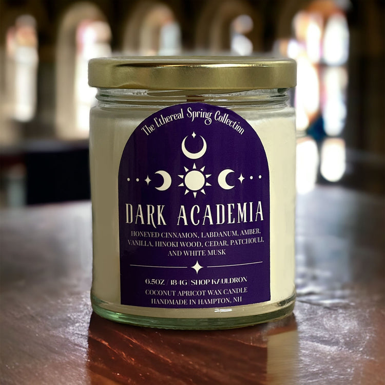Dark Academia Wooden Wick Candle