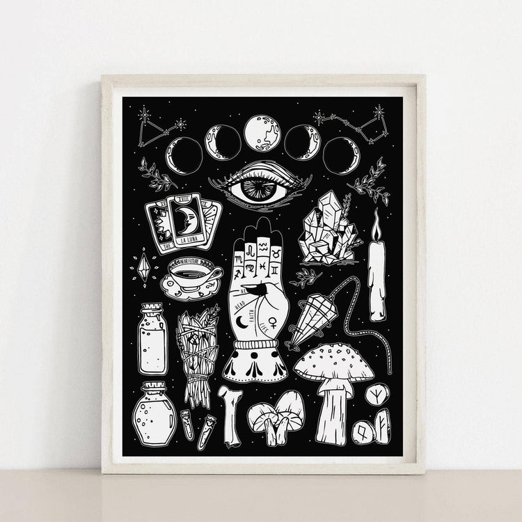 8.5 x 11 Witchcraft Elements Art Print