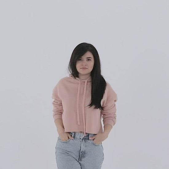Bella Canvas 7502 Womens Fleece Crop Hoodie.mp4