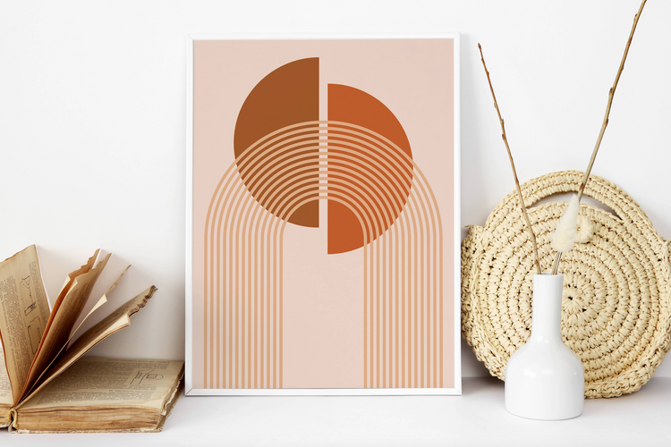 Boho Rainbow and Moon Print