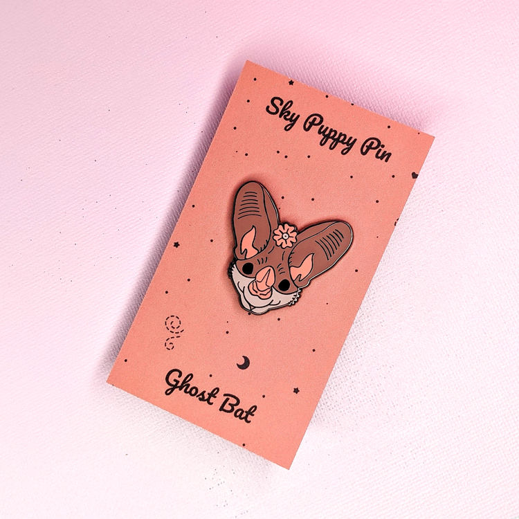 Ghost Bat Enamel Pin