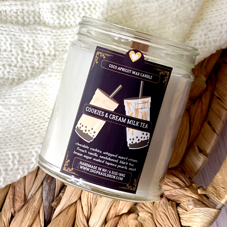 Cookies and Cream Milk Tea Wooden Wick Candle