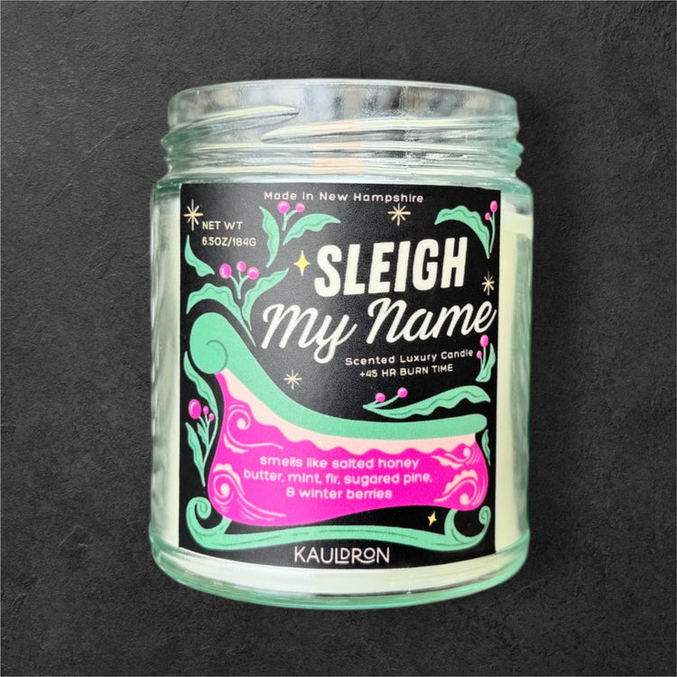 Sleigh My Name Wooden Wick Candle