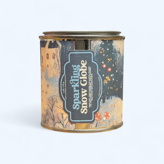 Sparkling Snow Globe Paint Tin Candle