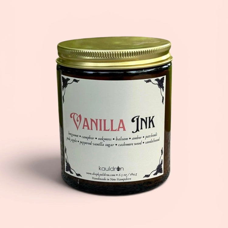 Vanilla Ink Wooden Wick Candle