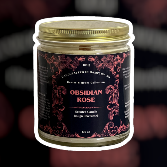 Obsidian Rose Wooden Wick Candle