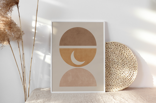 Half Circles and Moon Print