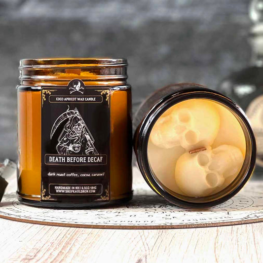 Death Before Decaf Wooden Wick Candle